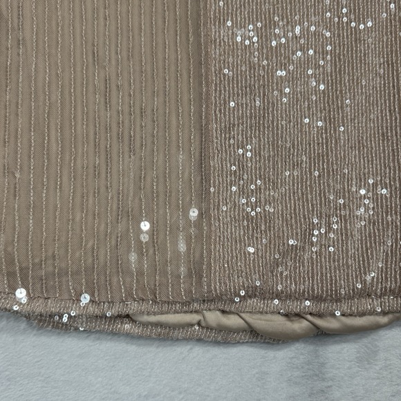 NWT Cable & Gauge Champagne Sequin Faux Wrap Top Size Small Sparkly Neutral Glam - Picture 13 of 15